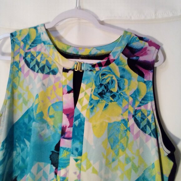 Worthington Blouse Women XL Sleeveless Soft Stretch Colorful - Picture 4 of 15